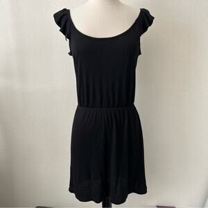 Matty M little black tank dress LBD ruffle sleeve